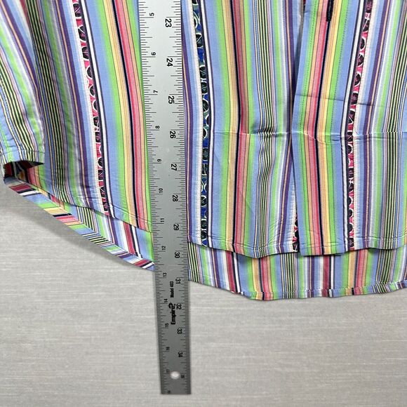 Robert Graham Shirt Mens Colorful Button Up Large Embroidered Striped Floral - Picture 7 of 16
